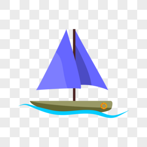 Cartoon sailboat elements for commercial elements, Sailboat, sailboat vector illustration, cartoon cute png image
