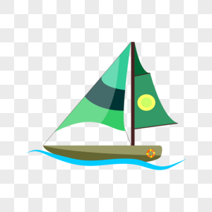 Cartoon sailboat elements for commercial elements, Sailing, sailing vector illustration, sailing material png image