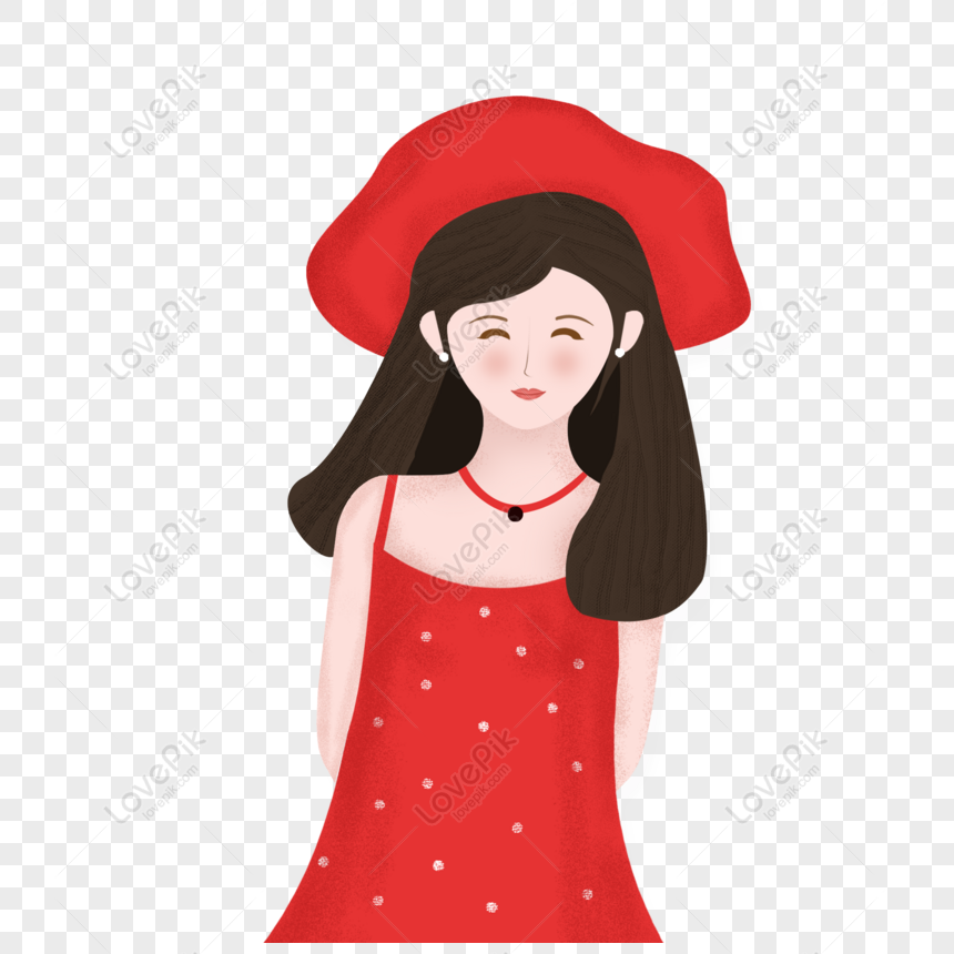 Free Girl Element Design Wearing Hat PNG Transparent Image PNG & PSD ...