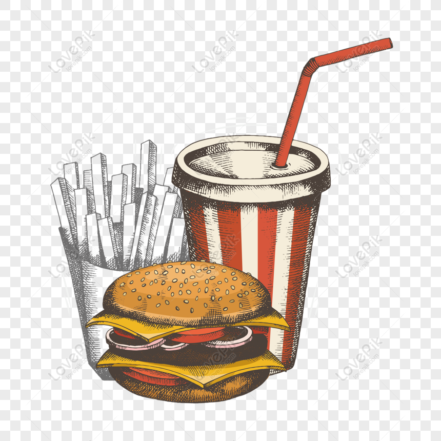 Free Fast Food Fries Burger Thirsty Original Commercial Material PNG  Transparent Background PNG & AI image download - Lovepik