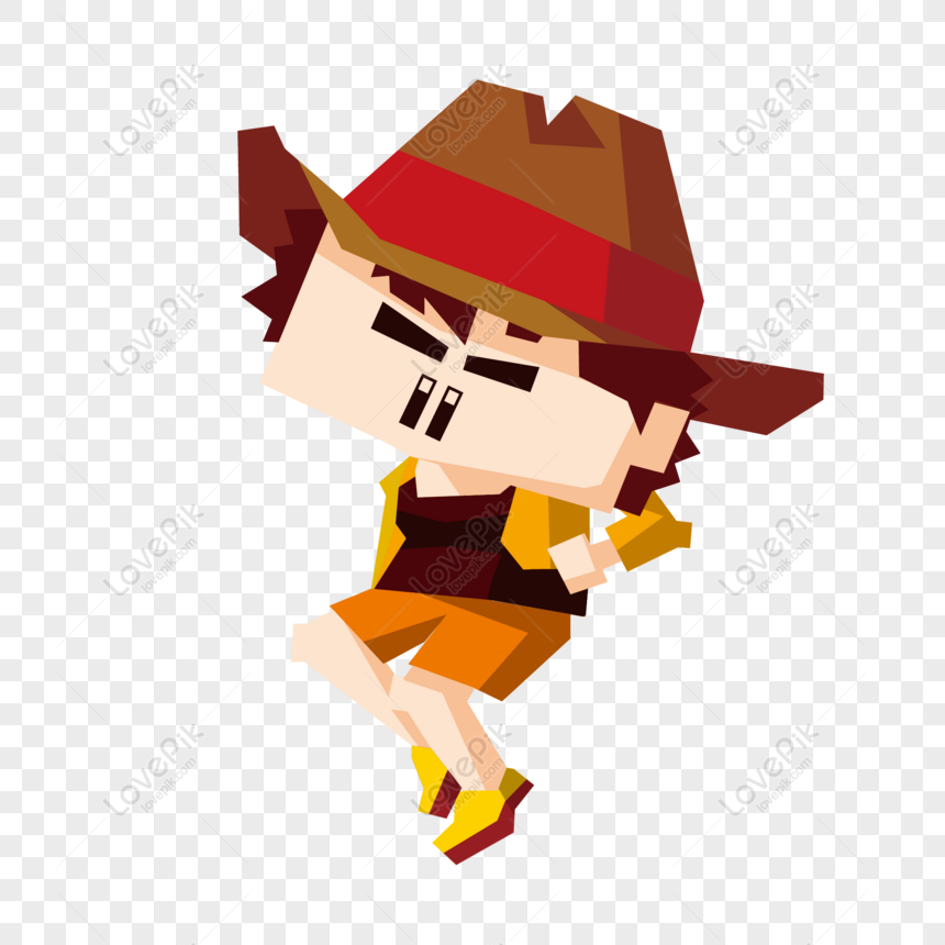 Free Cartoon Character Cowboy Girl With Commercial Elements PNG Image Free  Download PNG & AI image download - Lovepik
