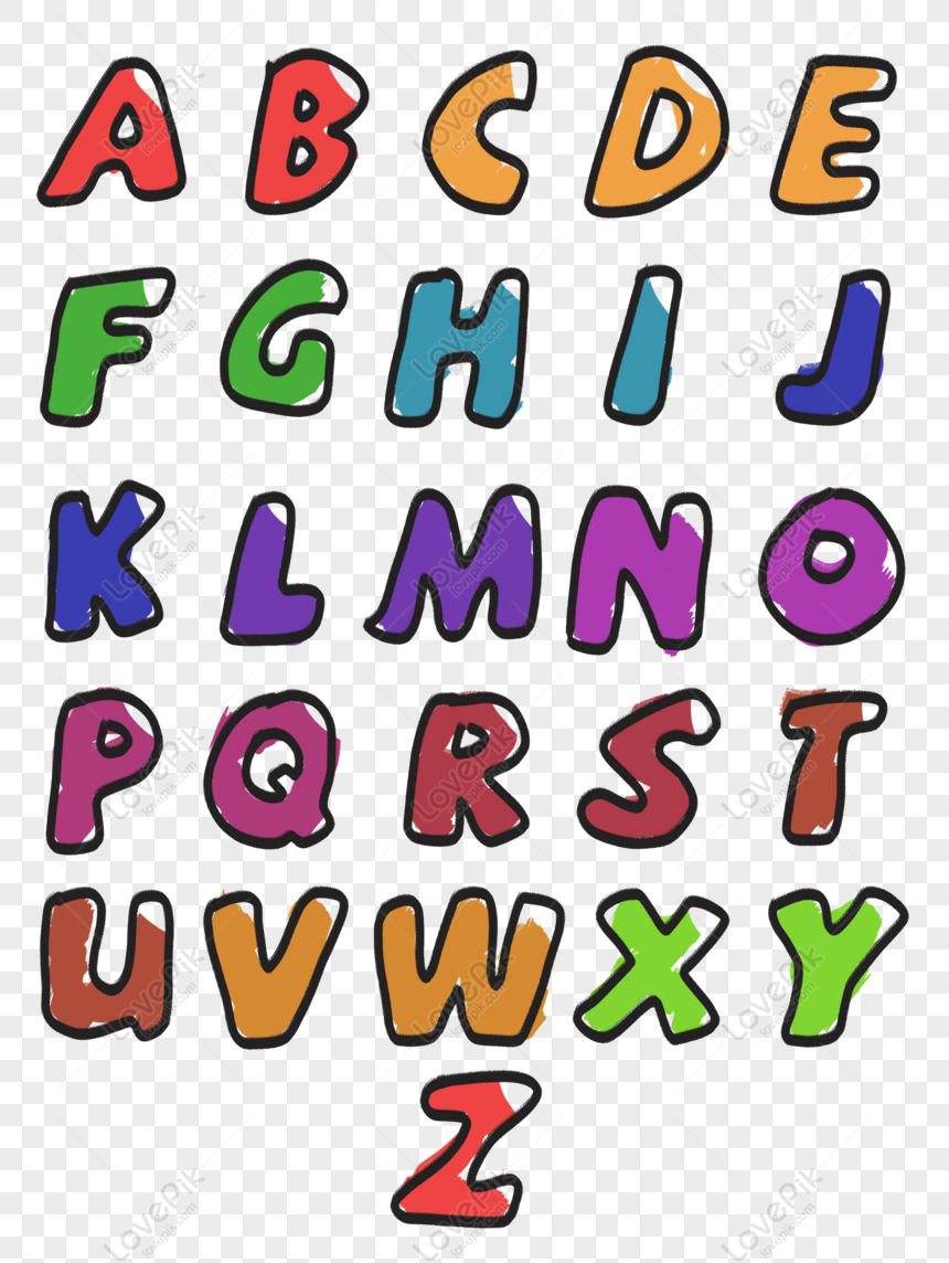 Free Hand Drawn Cartoon Colorful English Alphabet Free PNG PNG & PSD image  download - Lovepik