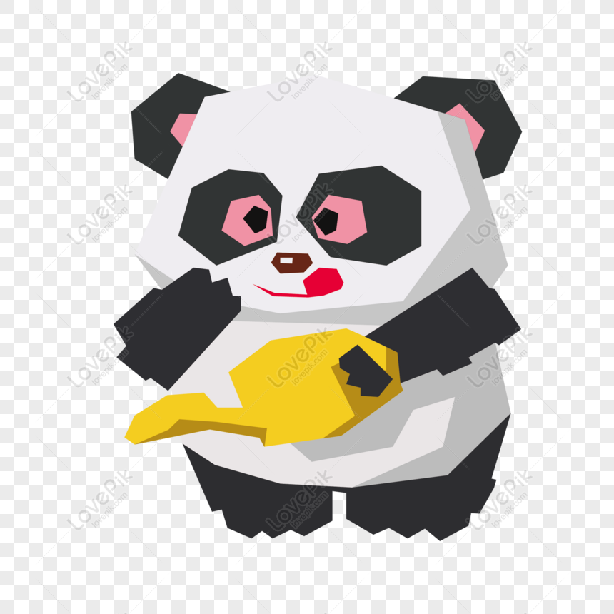 Free Cartoon Geometric Giant Panda Can Be Commercial Element PNG Image Free  Download PNG & AI image download - Lovepik