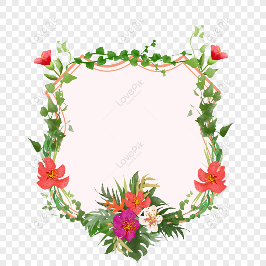 Free Hand Drawn Floral Border Design Elements PNG Image Free Download ...