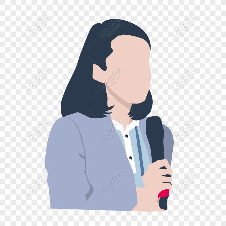 Free Cartoon Flat Female Reporter Interview Original Element PNG Picture  PNG & PSD image download - Lovepik