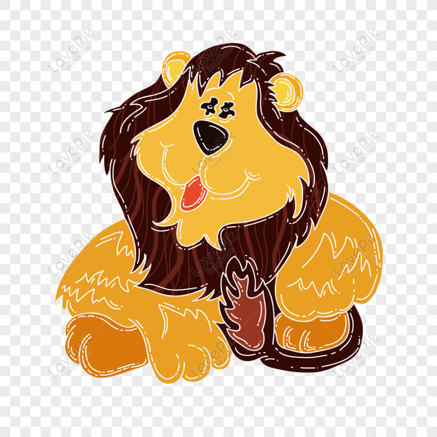 Free Childrens Hand Drawn Cartoon Lions Can Be Commercial Elements PNG  Transparent Background PNG & AI image download - Lovepik