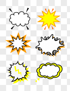 Hand drawn comic wind explosion cloud speech bubble border colle, Cartoon, explosion cloud, dialog png transparent image
