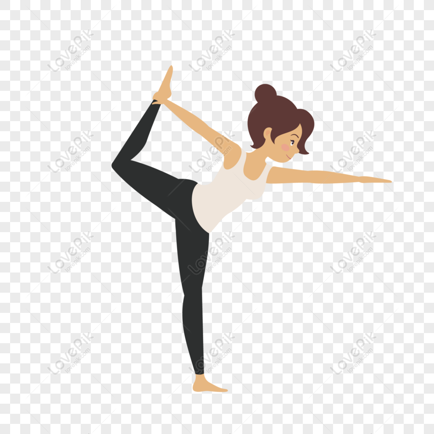 Free Cartoon Cute Girl Doing Yoga Ai Element PNG Transparent Image PNG & AI  image download - Lovepik