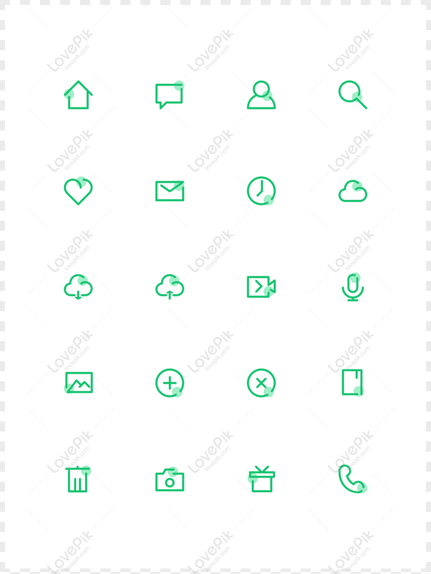 свободно Иконки приложений зеленые свежие линейные линии значок PNG & PSD  изображения скачать _ размер 1024 × 1369 px, ID 828926420 - Lovepik