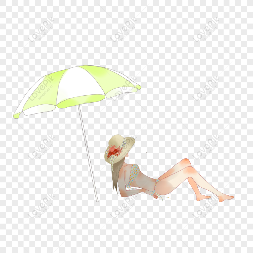Free Cartoon Hand Drawn Beach Character Illustration PNG Transparent  Background PNG & PSD image download - Lovepik