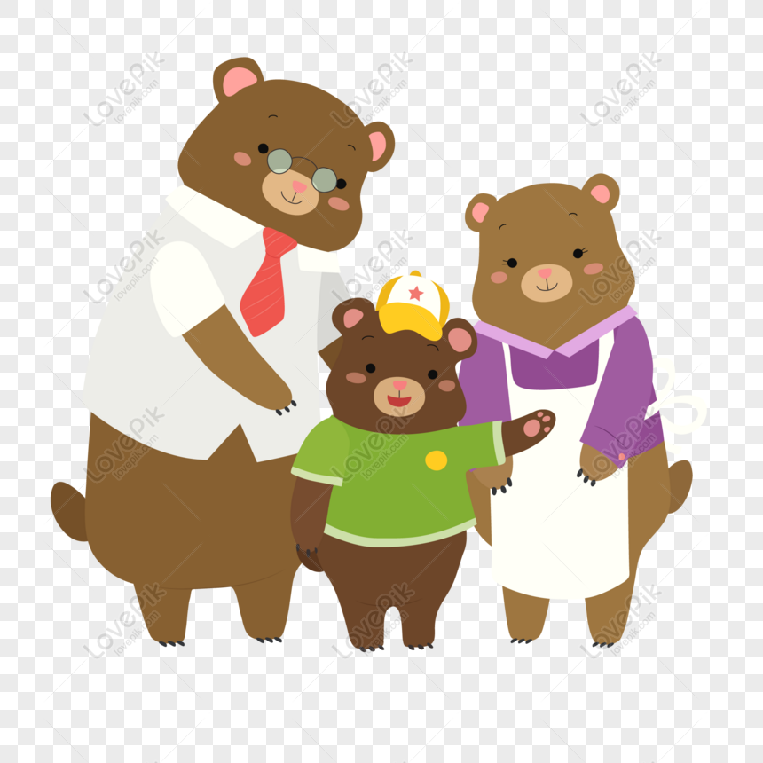 Free Cartoon Bear Family Of Three Characters Design PNG Free Download PNG &  AI image download - Lovepik