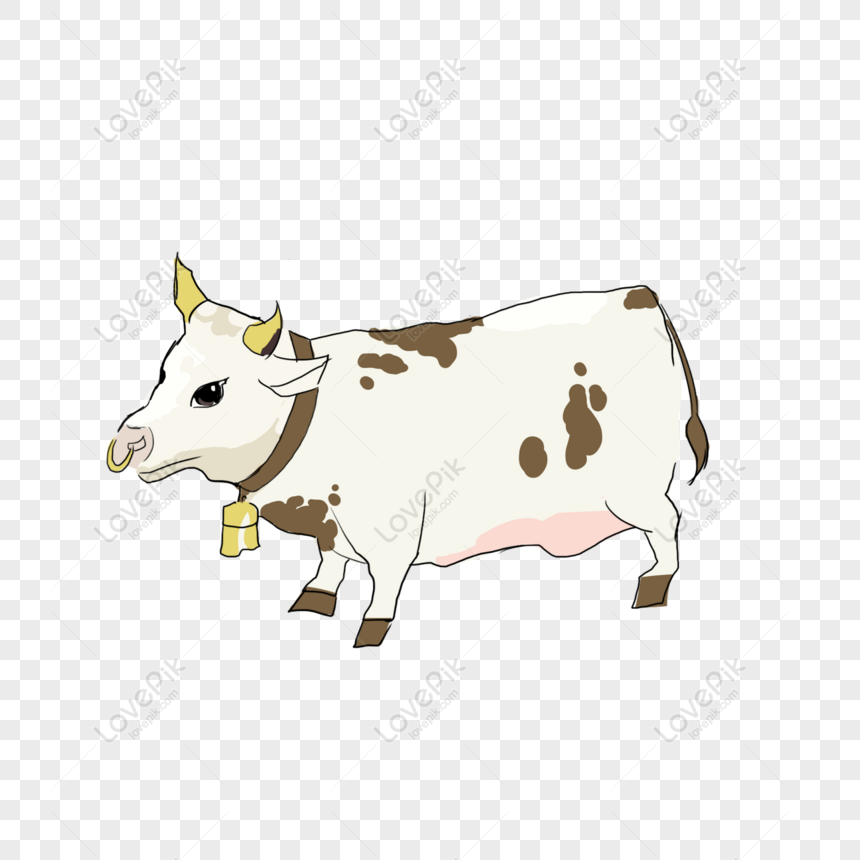 Free Simple Cartoon Cute Hand Drawn Wind Cow Calf Calf Animal Element PNG  Transparent PNG & PSD image download - Lovepik