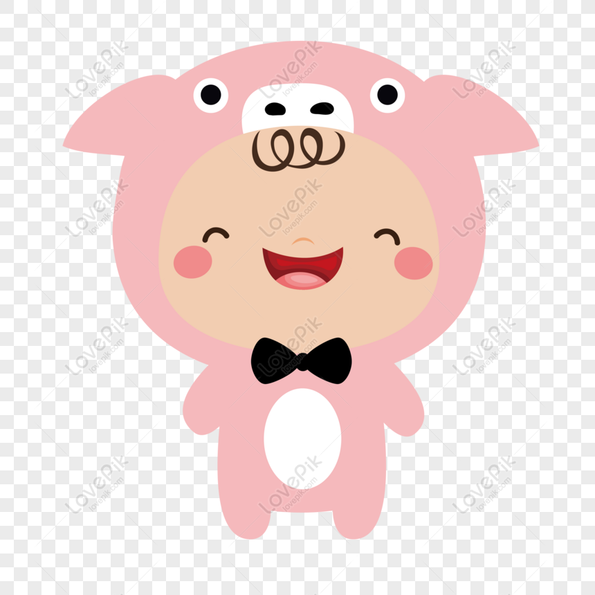 Free 2019 Year Of The Pig Cartoon Cute Pig Baby Commercial Elements PNG  Image PNG & AI image download - Lovepik