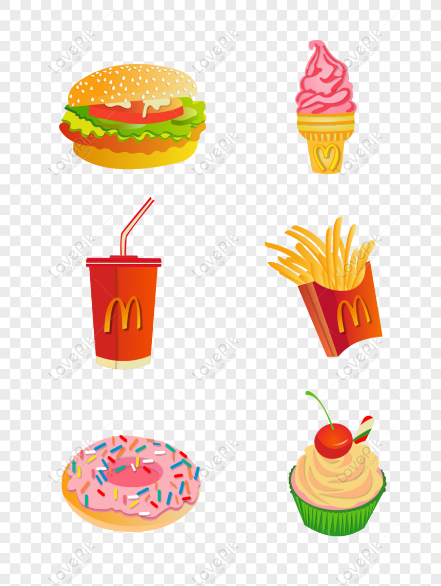 Free Cartoon Fast Food Mcdonalds Gourmet Elements PNG Hd Transparent Image  PNG & CDR image download - Lovepik