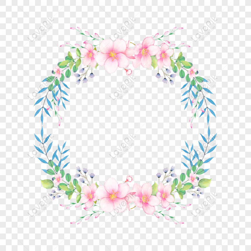 Free Fresh Watercolor Floral Border PNG Image PNG & PSD image download ...