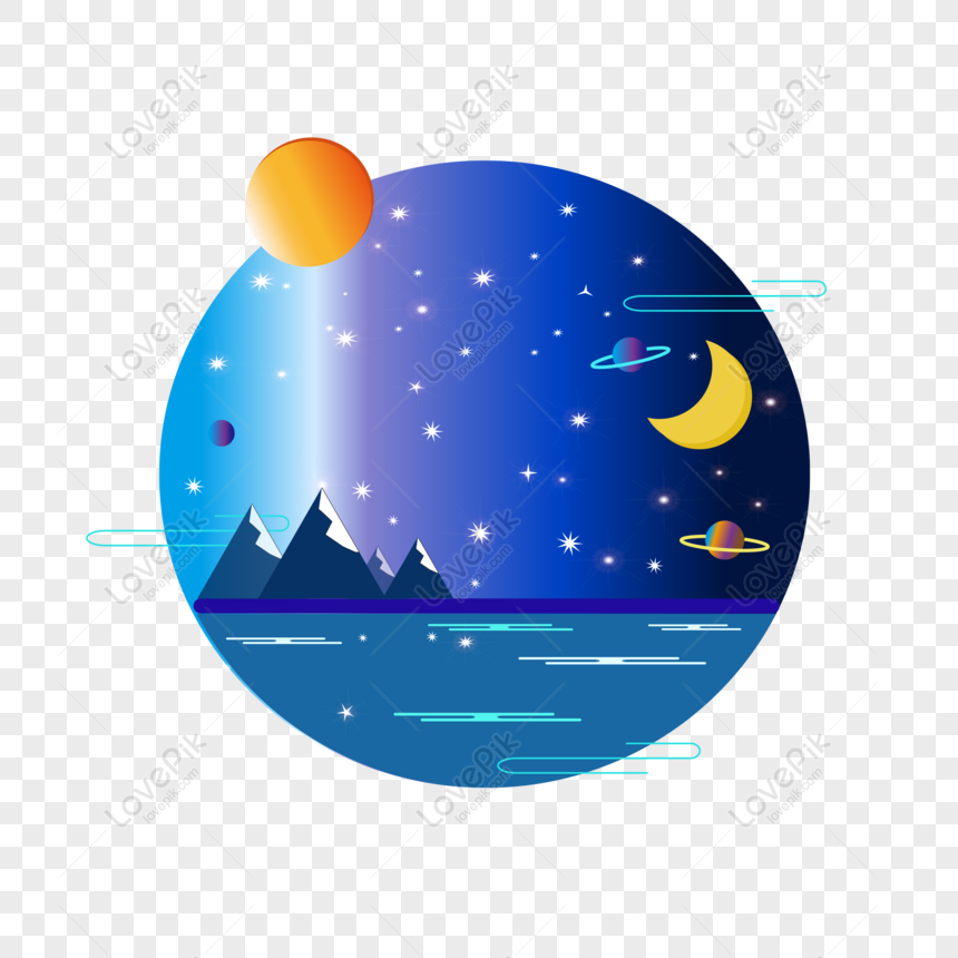 Free Sun Moon Stars Night Sky Stars Universe Commercial Origina PNG Picture  PNG & AI image download - Lovepik