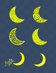 yellow moon clipart