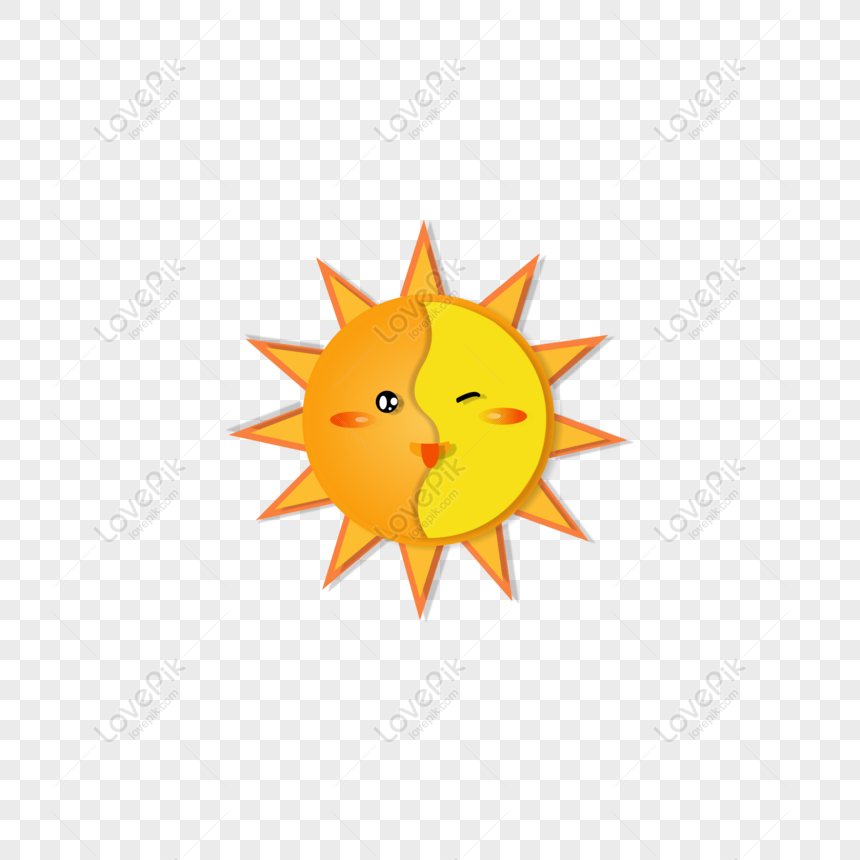 Free Cute Yellow Sun Element Cartoon Emoticon Pack, Cute, Yellow, Sun ...