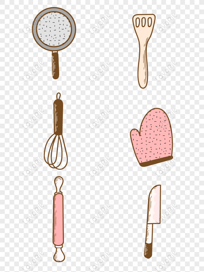 Free Cartoon Cute Hand Drawn Pink Kitchen Utensils Vector Elements PNG  Image Free Download PNG & AI image download - Lovepik