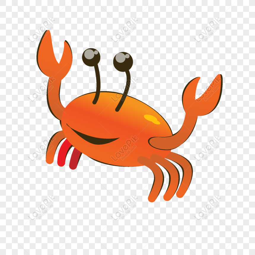 Free Cartoon Hand Drawn Red Hairy Crab Original Element, Cartoon Hand ...