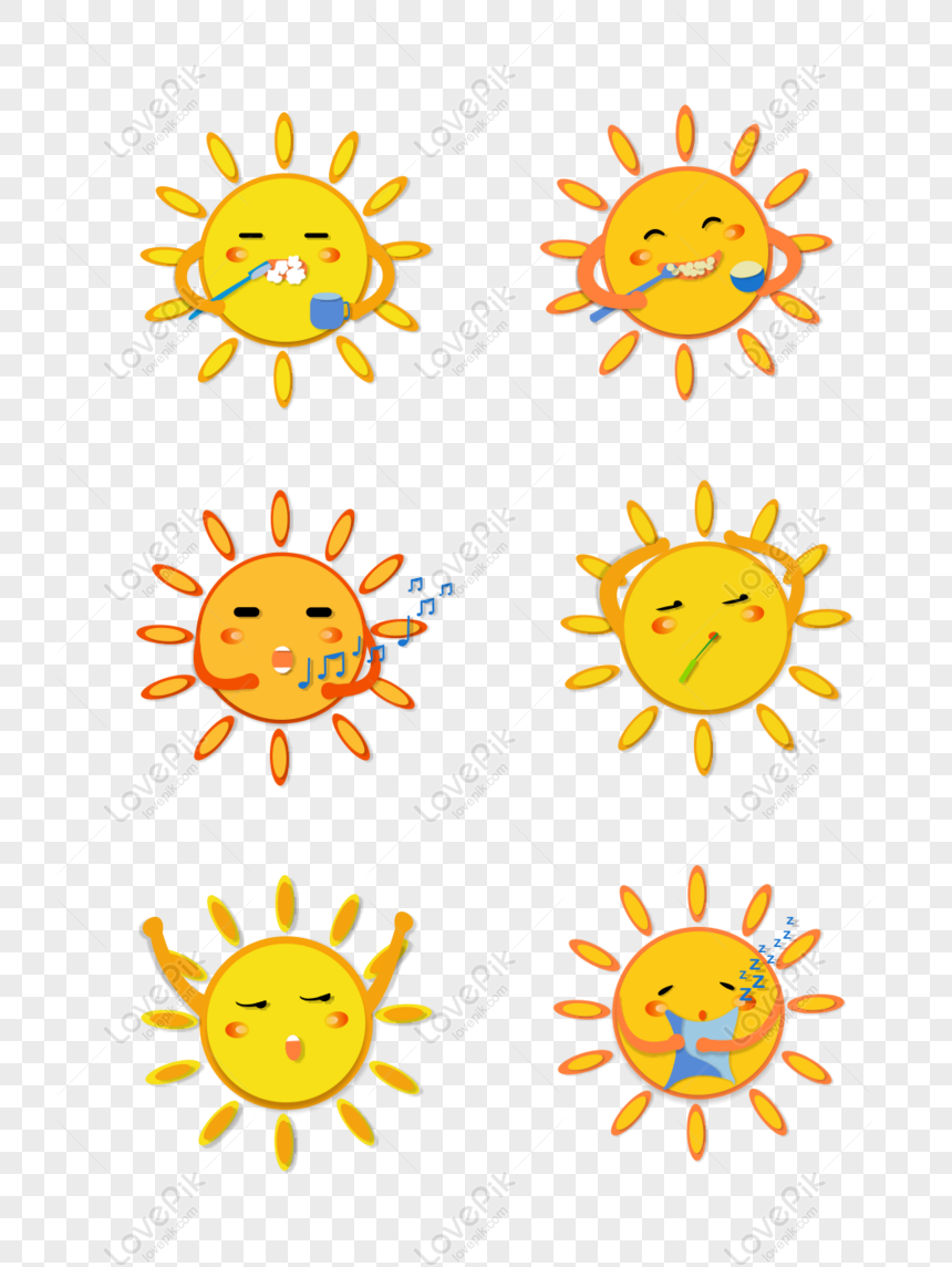 Gratis Kartun Elemen Kuning Matahari Bayi Setiap Hari PNG CDR Unduhan Gambar Ukuran 1024 1370px