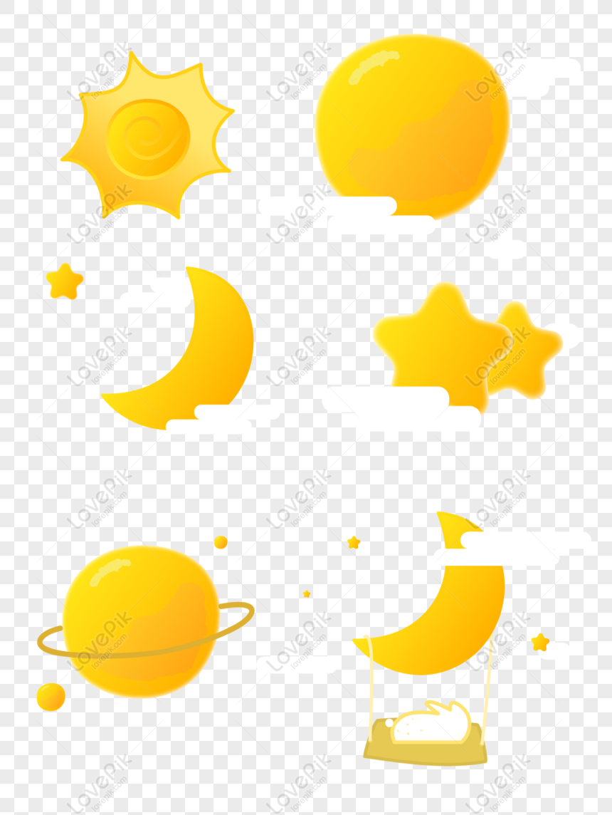 Free Cartoon Vector Sun Moon Stars Png Ai Image Download Lovepik