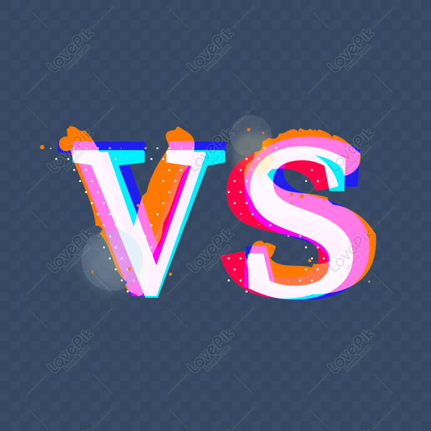Free Vs Colorful Neon Cool Font PNG Transparent Background PNG & PSD image  download - Lovepik