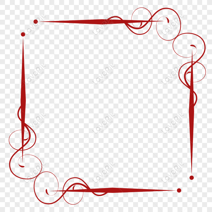 Free Border Chinese Style Red Curve Vintage Border PNG Transparent  Background PNG & PSD image download - Lovepik