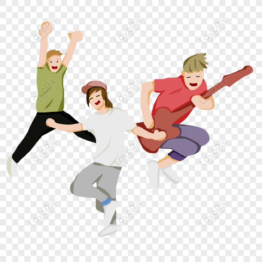 Free Happy Jumping Teenager Decorative Elements PNG Image Free Download ...