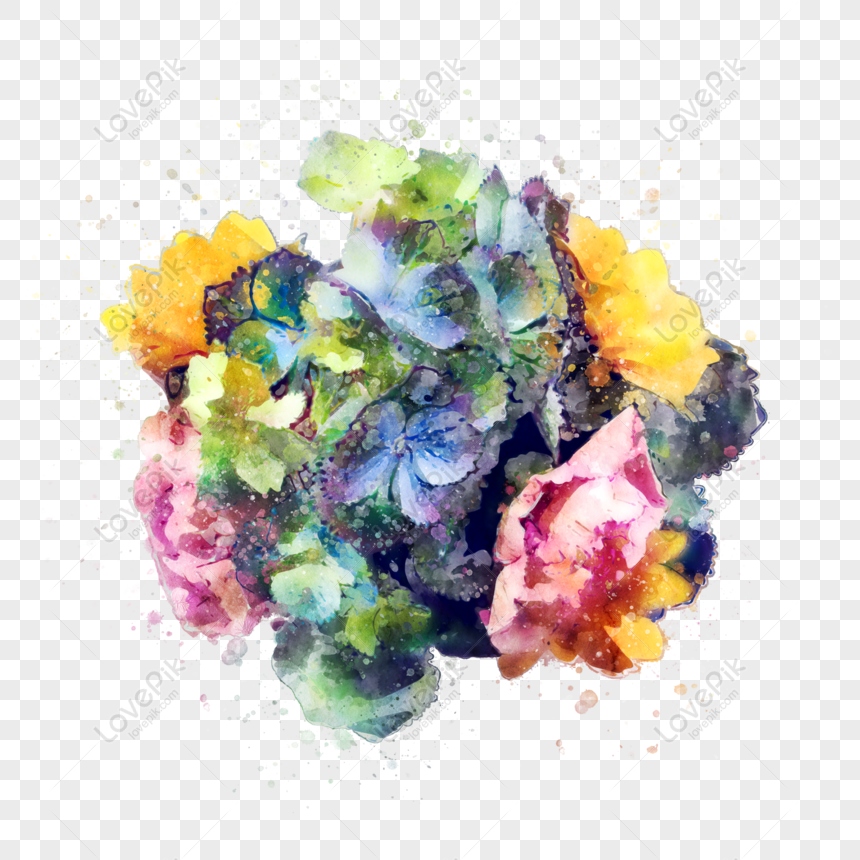 Gratis Mano Dibujada Manojo De Hortensias Plantas De Colores Florales A PNG  & PSD descarga de imagen _ talla 2000 × 2000px, ID 832260039 - Lovepik