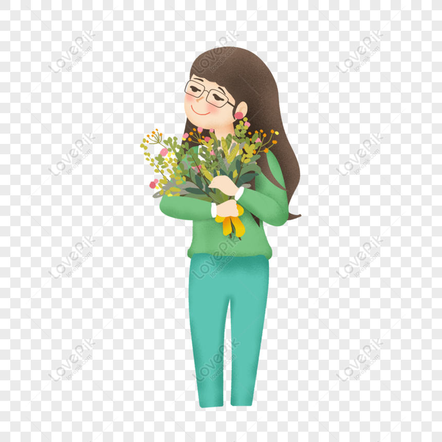 Hãy đến và nhìn vào hình ảnh này của người phụ nữ ôm bó hoa trên ngực để cảm nhận được sự thăng hoa tình cảm và cảm giác hạnh phúc tuyệt vời khi có một món quà ý nghĩa từ người mình yêu.