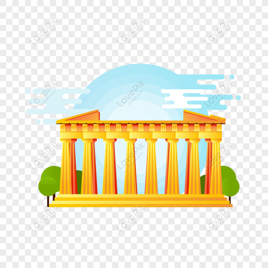 Hình ảnh Cờ Hy Lạp Châu Âu Xây Dựng Phần Tử Vector Parthenon PNG ...