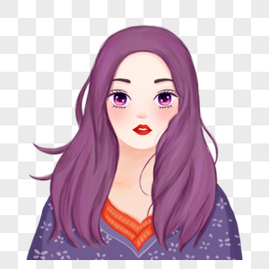 Purple Hair Girl PNG Images With Transparent Background | Free Download ...