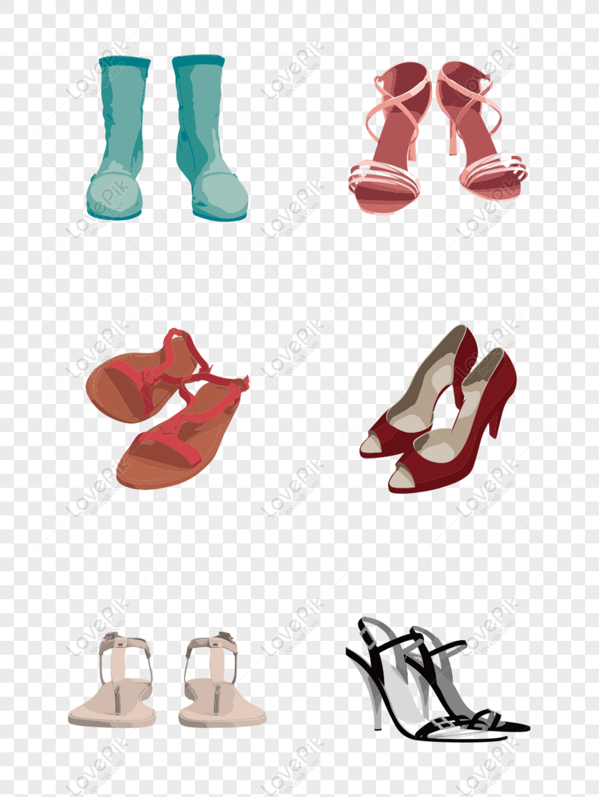 Free Minimalistic Flat Cartoon Womens Shoes Womens Boots Vector Ele PNG  Free Download PNG & AI image download - Lovepik