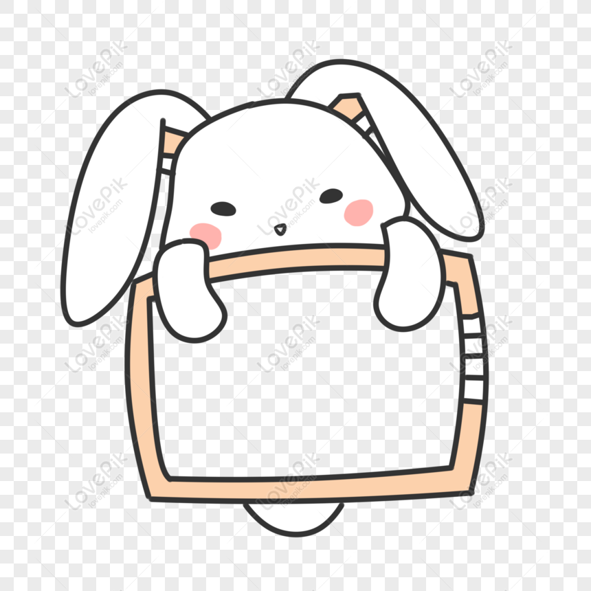Free Cute Animal Bunny Cartoon Border PNG Picture PNG & PSD image download  - Lovepik