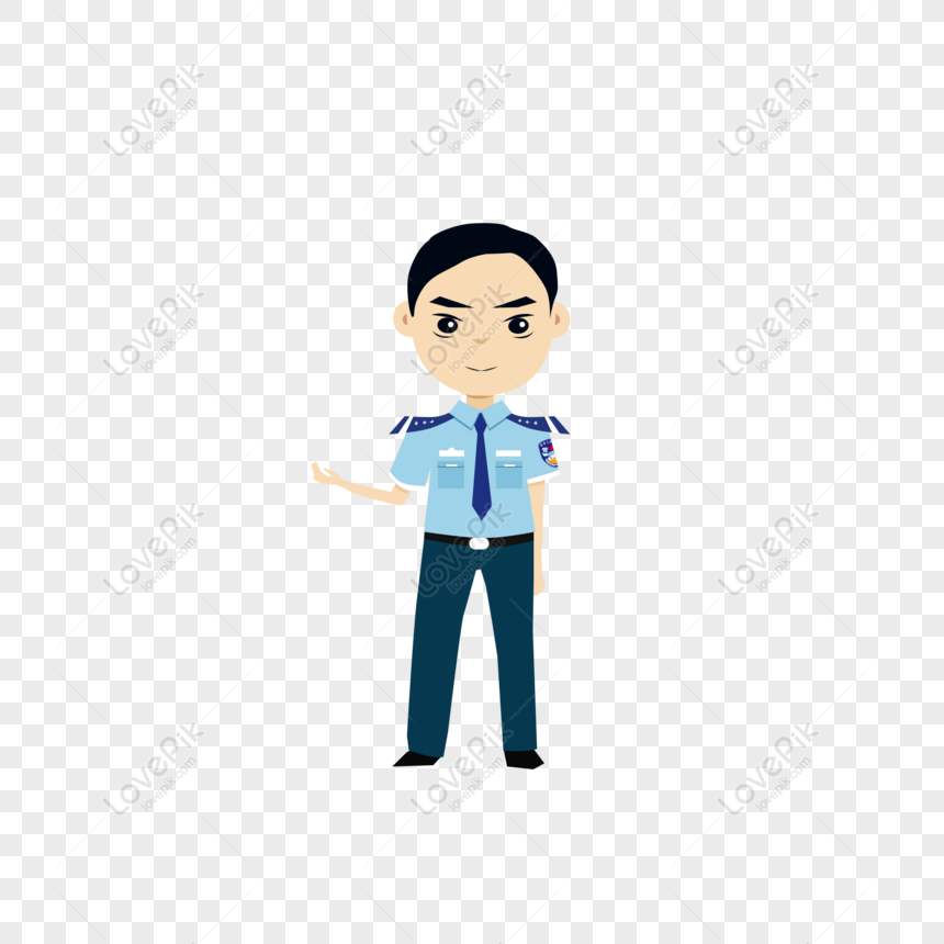 Free Mg Animated Style Flat Cartoon Male Policeman Character PNG  Transparent Background PNG & PSD image download - Lovepik
