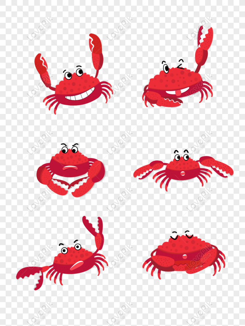 Free Food Hairy Crab Elements Red Cartoon Cute Emoticon Pack PNG Picture  PNG & CDR image download - Lovepik