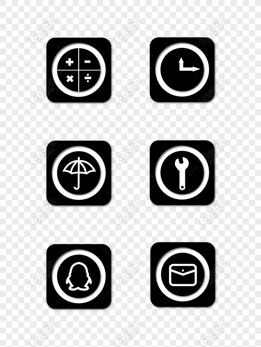 Các biểu tượng điện thoại di động trông thật tuyệt đẹp với phong cách tối giản màu đen. Hình ảnh này sẽ cho bạn cái nhìn tổng quan về kiểu thiết kế này và giúp bạn tự tin hơn khi tùy chỉnh giao diện điện thoại của mình.