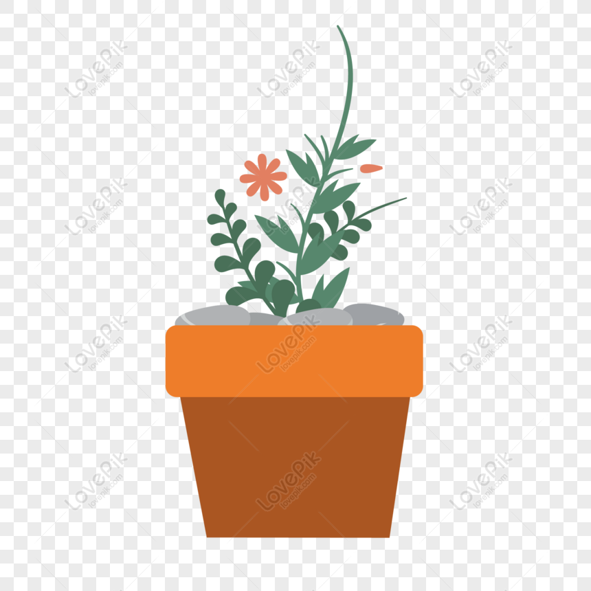 Free Flat Flower Pot Vector Ai Material PNG Free Download PNG & AI ...