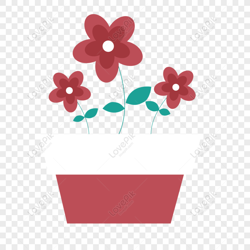 Free Cartoon Flower Pot Simple Design Material PNG Image PNG & AI image  download - Lovepik
