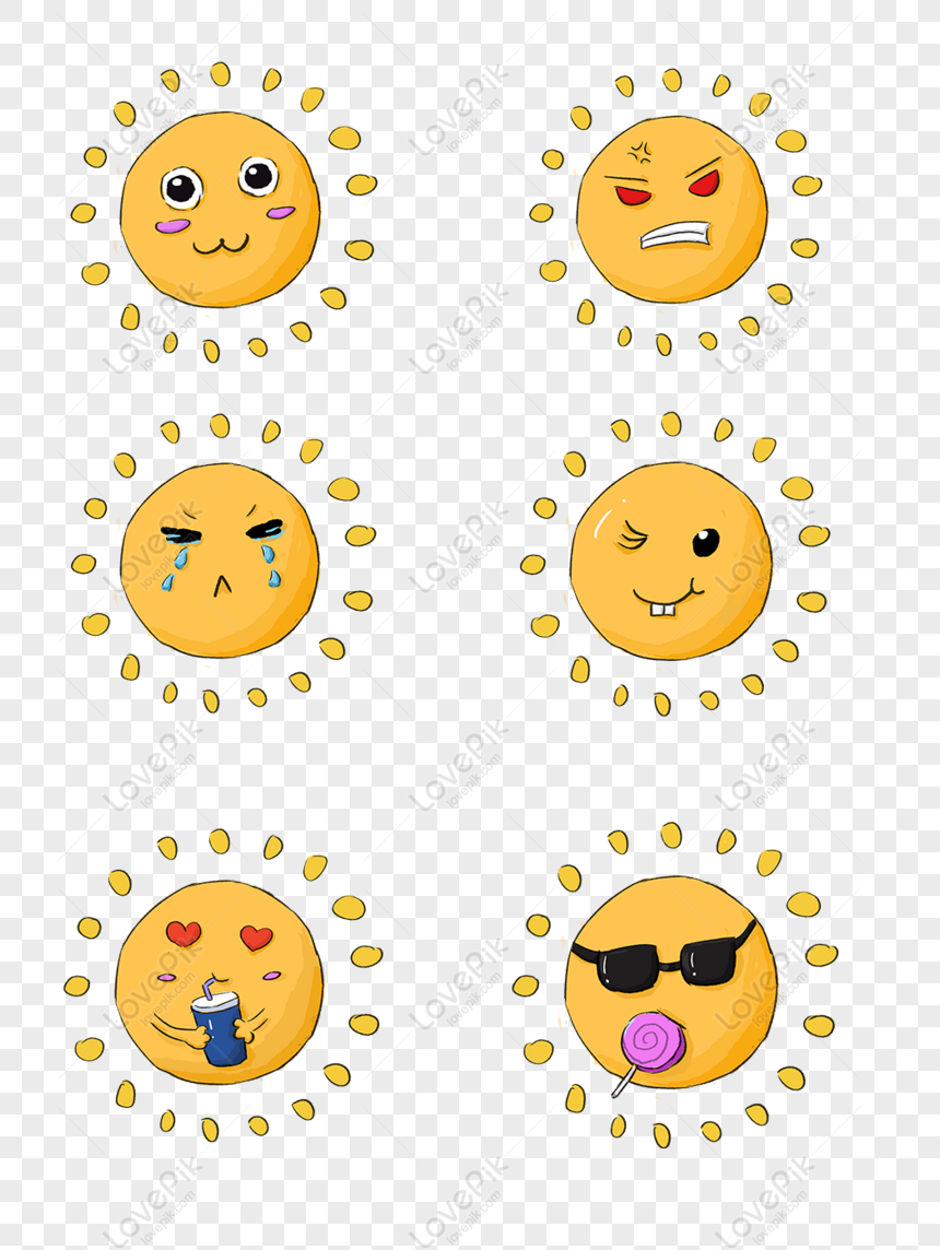 Hình ảnh Biểu Tượng Cảm Xúc Mặt Trời Gói Dễ Thương Vẽ Mặt Trời Mặt Trăng  PNG Miễn Phí Tải Về - Lovepik
