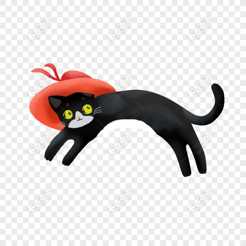 Libre Cartoon Cute Na Itim Na Pusa Orihinal Na Elemento PNG & PSD pag ...