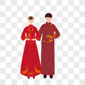 Marriage Bride Groom Picking Head Chinese Style Hand Drawn Carto PNG ...