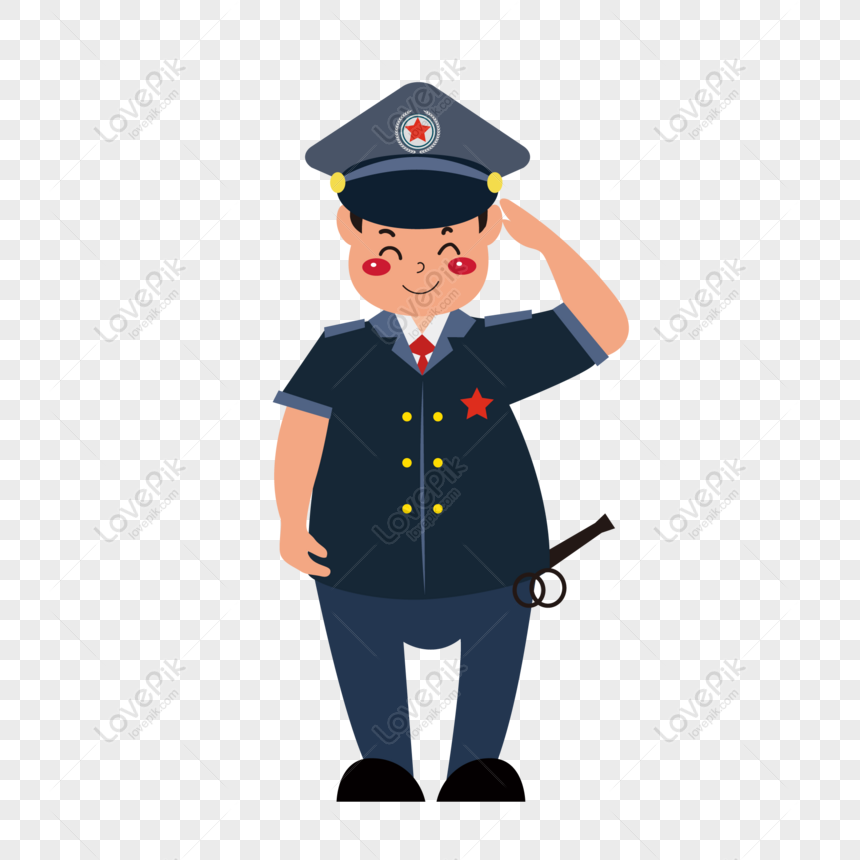 Free Cartoon Cute People Male Police Soldier Badge Salute Military Po PNG  Picture PNG & AI image download - Lovepik