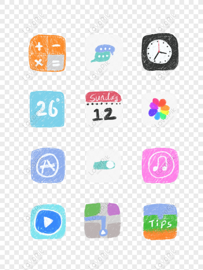свободно Ручная роспись милый цвет свинца карандашами значок мобильного т  PNG & PSD изображения скачать _ размер 1024 × 1369 px, ID 832309894 -  Lovepik