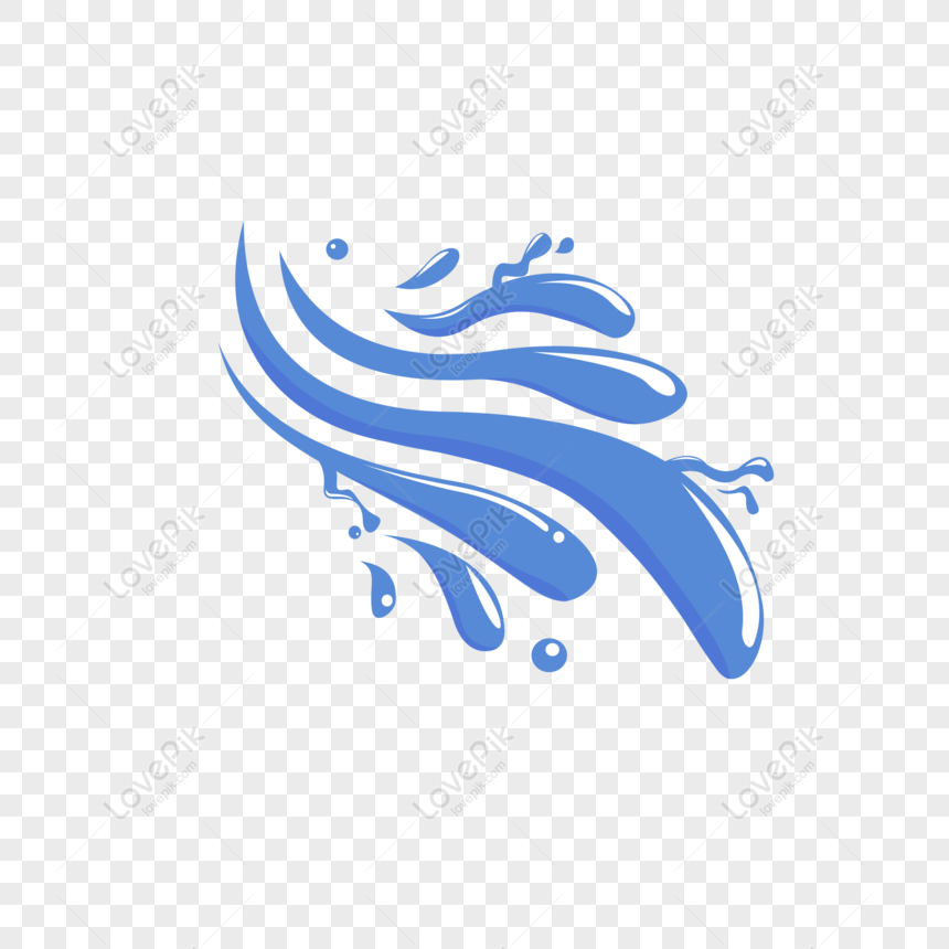 Free Water Flow Drop Element Cartoon Blue Fluid PNG Transparent Background  PNG & CDR image download - Lovepik