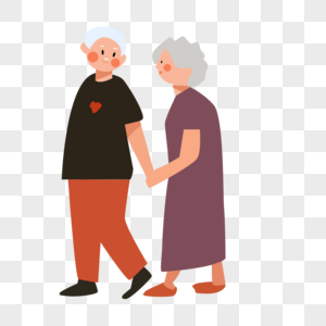 Cartoon Minimalistic Loving Old Couple Characters Illustration Free PNG PSD  images free download_1369 × 1024 px - Lovepik