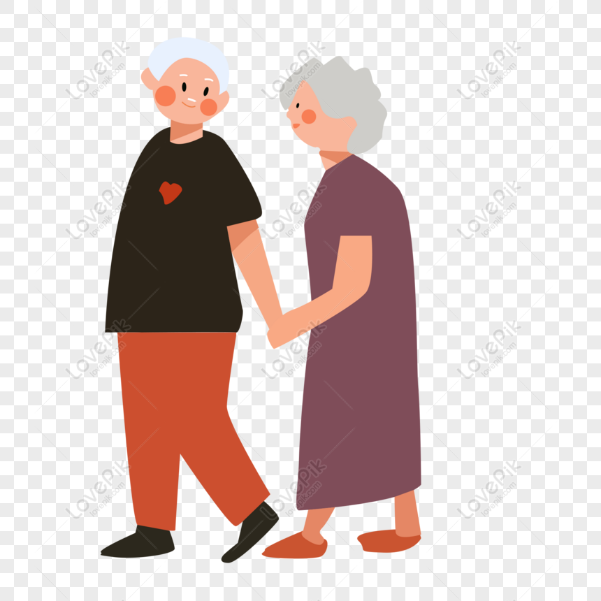 Free Cartoon Minimalistic Loving Old Couple Characters Illustration Free  PNG PNG & PSD image download - Lovepik