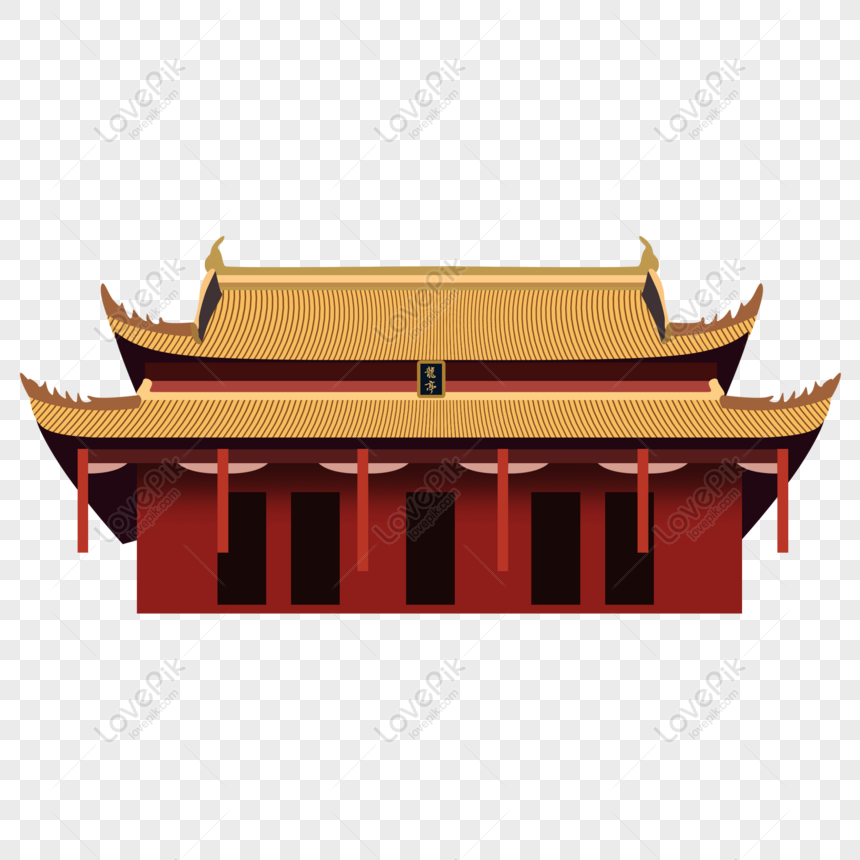 Free Cartoon Hand Drawn Dragon Pavilion With Commercial Elements PNG ...