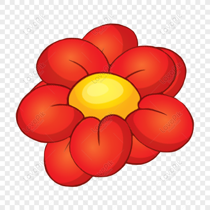 Free Plant Red Flower Cartoon Decorative Element PNG Transparent Background  PNG & PSD image download - Lovepik